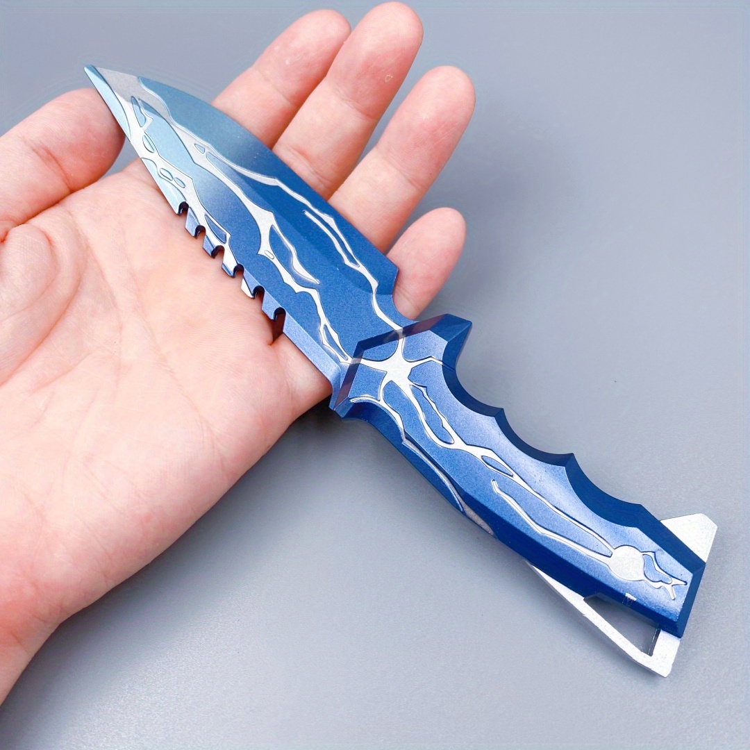 Cosplay Prop Dagger - 8.6in/22cm Blackwave Blade Katana Anime Metal