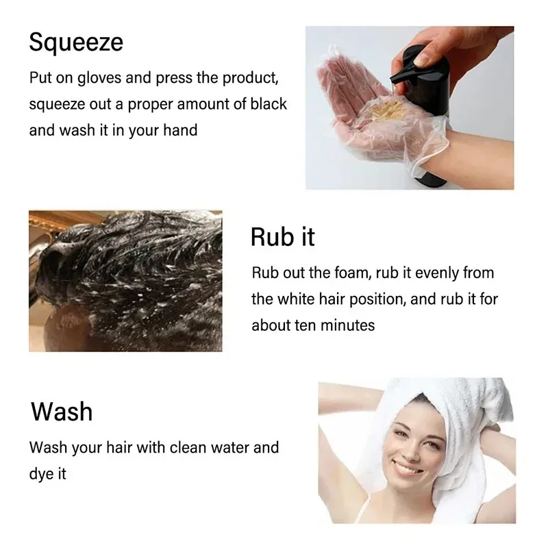 Black Hair Dye Shampoo 3 In 1  - Hair Spray Color review and price